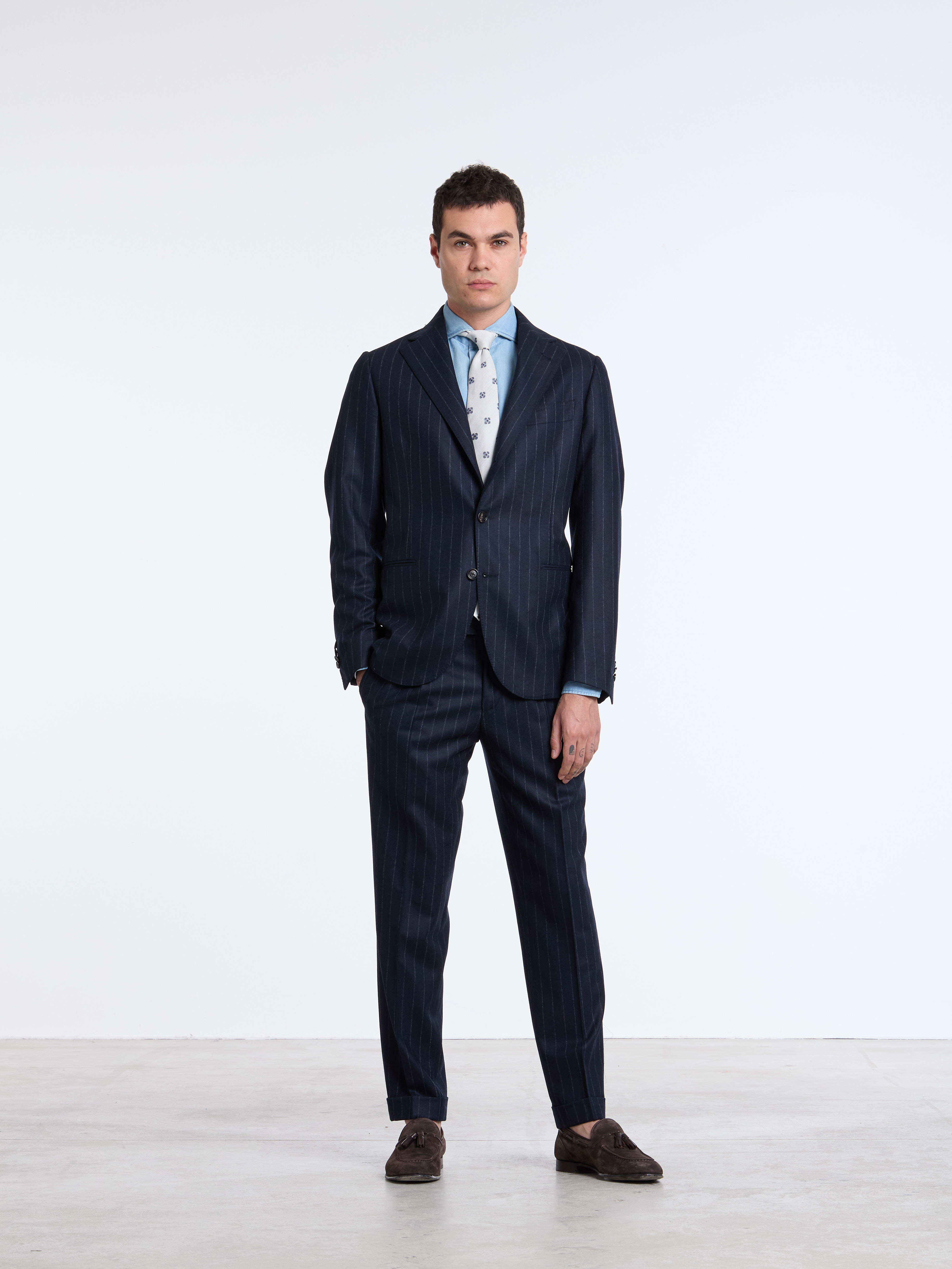 Luigi Borrelli ルイジ ボレッリ ネイビージャケット46イタリア製 LUIGI BORRELLI（ルイジ ボレッリ）ラグジュアリーヴィンテージ